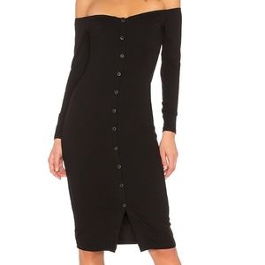 Privacy Please off-the-shoulder dress.